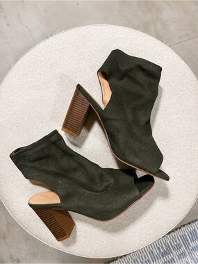 Sole Diva Open-Toe Block Heel Booties